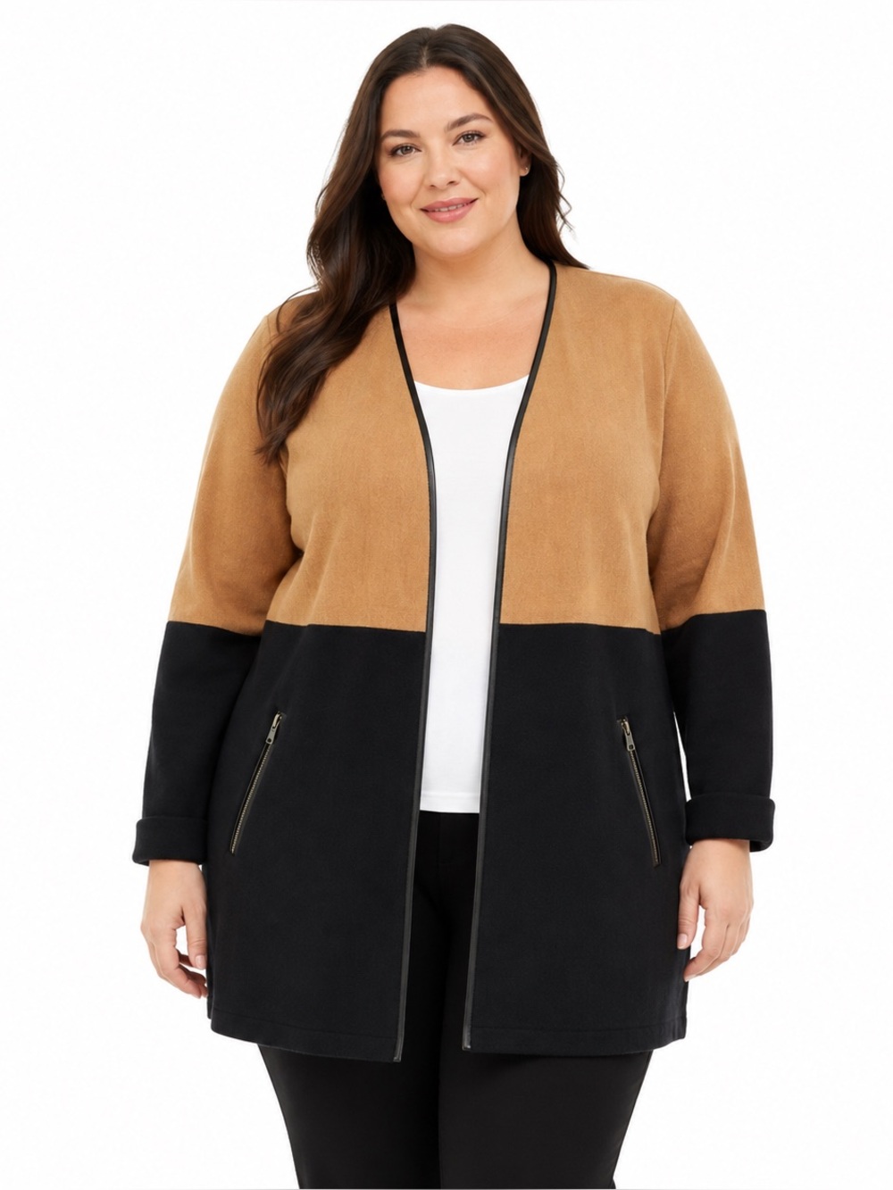 Charter Club Milano Colorblock Open Front Cardigan Coatigan Plus Size 2X NWT